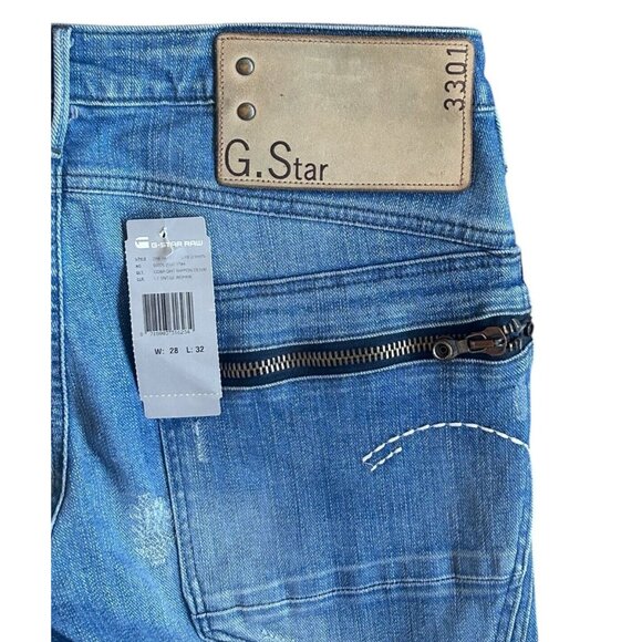 G-STAR Originals Raw 3301 Jeans Breaker Tapered Low Rise Twisted Seams 28 x 32 - Picture 8 of 14